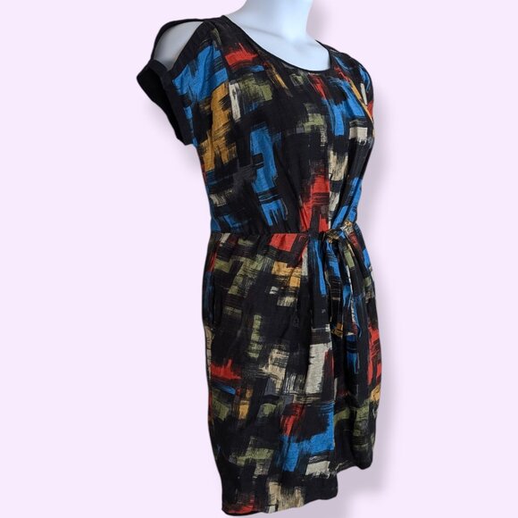 Cynthia Steffe Abstract Linen & Silk Dress - Picture 1 of 9